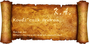 Kovácsik Andrea névjegykártya