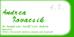 andrea kovacsik business card